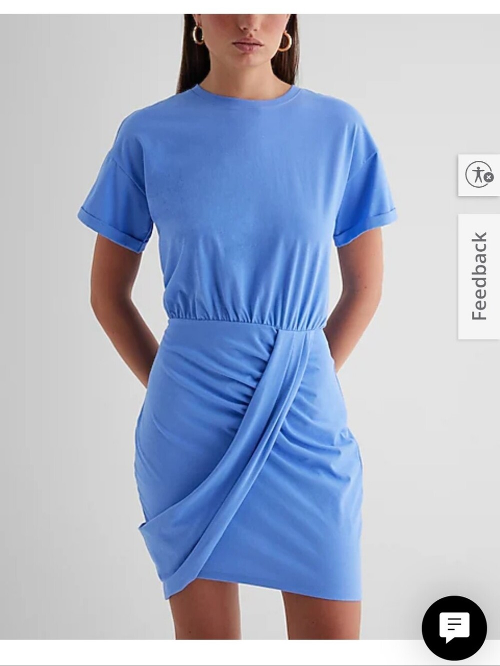 NWOT Express Wrap Mini T Shirt Dress- XS - Picture 8 of 8